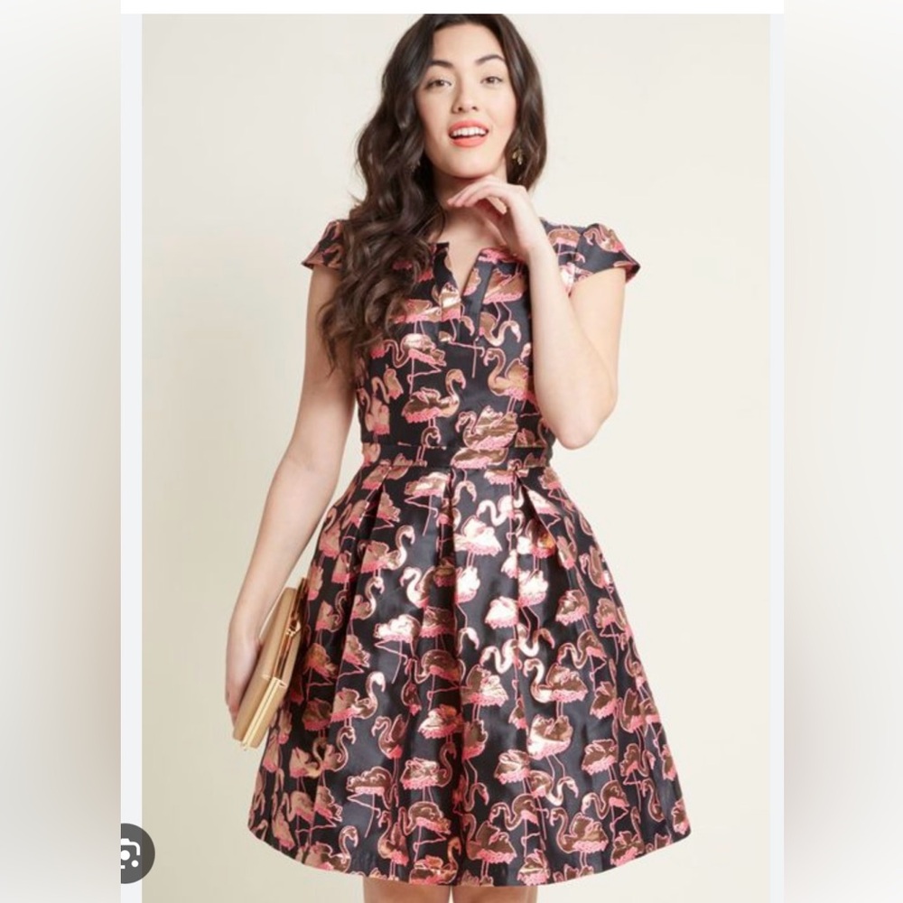 NWOT Adorable Flamingo Print Dress